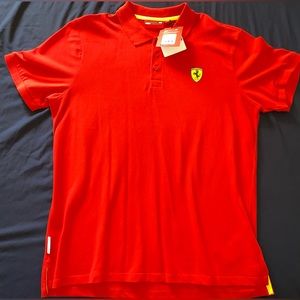 FERRARI Red Classic Shield Polo Shirt - Men